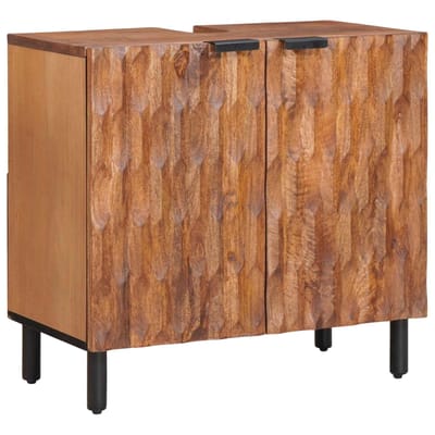 vidaXL - Badkamer - Sets - 5 - st - Acacia - Bruine - Winish - Massief - Mango - Hout