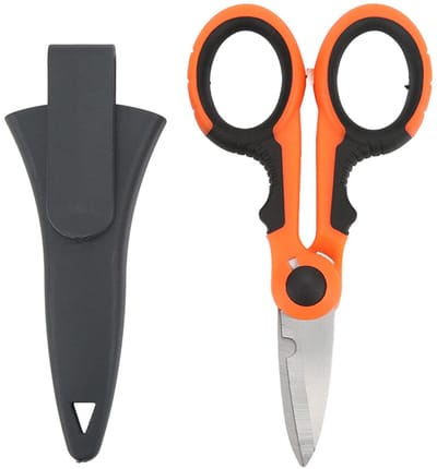 Dailygoods- Vislijnschaar Rvs - Ergonomisch - Antislip Handvat - Compact - Corrosiebestendig - Snijblad met Tanddesign - Visgereedschap