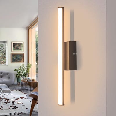 NETTLIFE Wandlamp LED - zwart - 1-Lichts - 3000K Warm wit Licht - Metaal - 6W - Moderne Plafondverlichting - voor Woonkamer | Slaapkamer | Eetkamer - 34.2cm