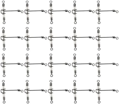 Dailygoods - 20 Stuks Heavy Duty Vissen Swivels met Lichtgevende Kralen