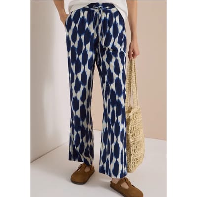 Broek met High Waist en Wide Leg pijpen in een Loose Fit pasvorm