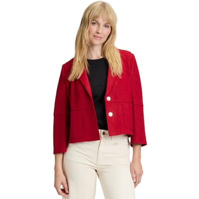 Blazer van wolvilt en viscose - rood - Gr. 40 van Goldner Fashion