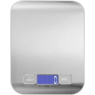 Digitale Keukenweegschaal 5kg 10kg/1g Roestvrij Staal LCD Elektronisch Voedsel Dieet Postaal Balans Meetinstrumenten gewicht Libra 5Kg white
