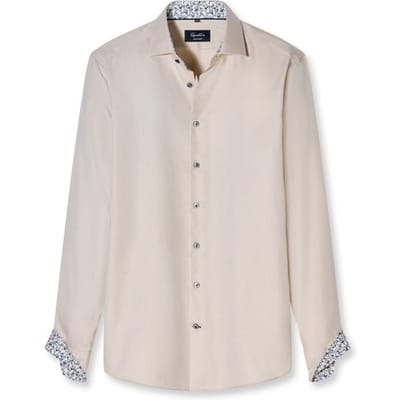 OLYMP Signature Overhemd, Tailored Fit, Signature Kent, Lichtbeige