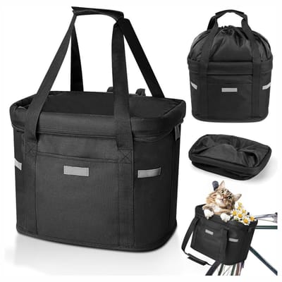RWB® Hondenfietsmand - Fietstas Hond - Hondenfietsmand Afneembaar - tot 5Kg - Zwart