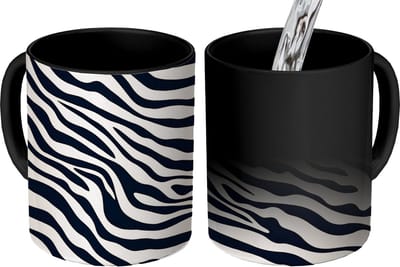 Magische Mok - Foto op Warmte Mokken - Koffiemok - Zebraprint - Dynamisch - Roze - Magic Mok - Beker - 350 ML - Theemok