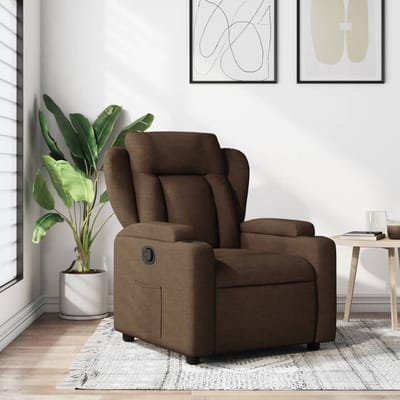 vidaXL - Fauteuil - verstelbaar - stof - bruin