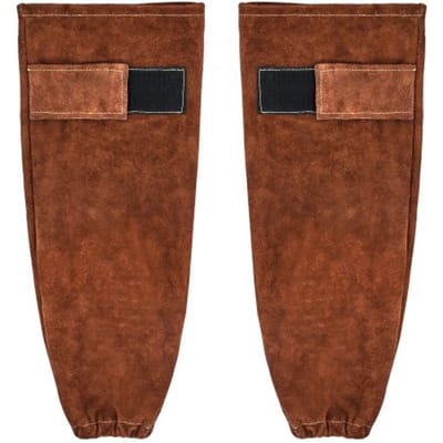 VEVOR lasmouwen, 457x95 mm, lashandschoenen, lasmouwen van runderleer voor armbescherming, lasarmbescherming voor lassen, smeden, houtbewerking, tuinieren