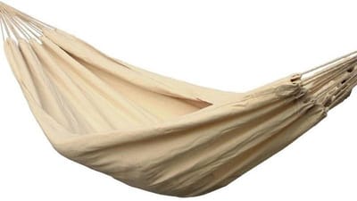 Hangmat 1 Persoon - Kampeerhangmat Strandhangmat - Ontspannen Buiten - Weerbestendig Doek - 330 cm Lengte - Ecru