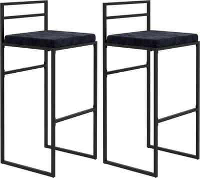 HOMCOM-Barkruk-Staal-42x40x91cm-Zwart