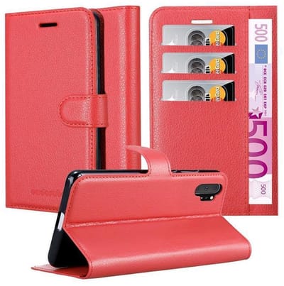 Cadorabo Hoesje geschikt voor Samsung Galaxy NOTE 10 PLUS in KARMIJN ROOD - Beschermhoes met magnetische sluiting, standfunctie en kaartvakje Book Case Cover Etui