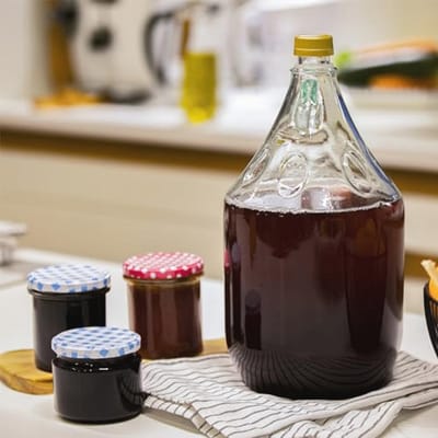 6 stuks 5L fermentatieballonnen met schroefsluiting voor wijn en likeur