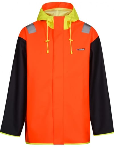 Lyngsøe Rainwear Vissers jack neon oranje / blauw en neon geel XS