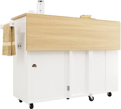 Bovista Bar Cart - Serveerwagen - Serveerkar - Keukentrolley - Drank Trolley - Keuken - Bijzettafel - Restaurant - Wit