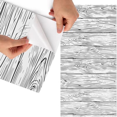 Tulup Meubelfolie - Houtpatroon Meubelfolie Zelfklevend - 65x130 cm - Wit Meubelfolie - Plakfolie Meubels - Minimalist Meubelfolie - Decoratiefolie Zelfklevend - Slaapkamer decoratie - Texturen