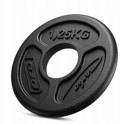 Marbo Sport - Olympische halterschijf - Olympic Weight Plate - 1,25 kg - Gietijzer - Boring 51 mm - Voor krachttraining en thuisgym en Home Gym - Zwart