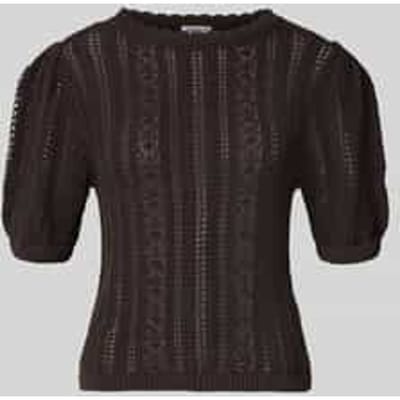 Gebreid shirt met ronde hals en golvende zoom