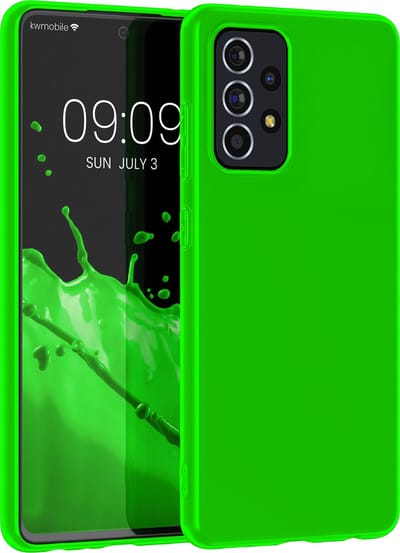 kwmobile telefoonhoesje geschikt voor Samsung Galaxy A52 / A52 5G / A52s 5G - Hoesje voor smartphone - Back cover in neon groen