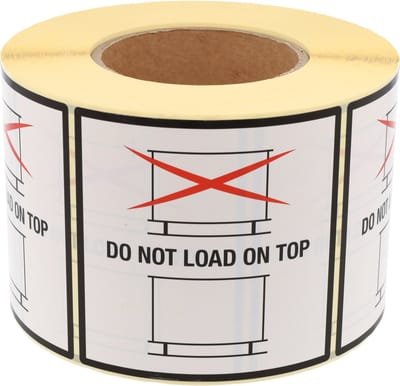 DULA Waarschuwingsetiket Do not load on top 100x100 mm - Kern 76mm - 1000 per rol
