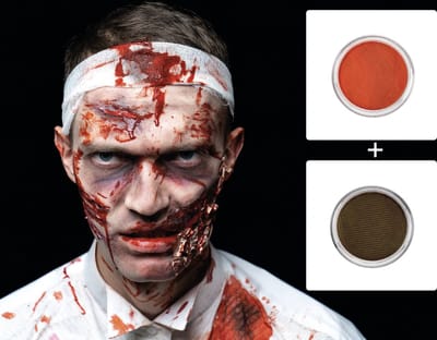 GetGlitterBaby® - Rode Schmink op Waterbasis / Dik Nep Opgedroogd Bloed Wond / Horror Decoratie Wonden Grime / Carnaval Halloween Make Up / Aqua Body and Face Paint Red - Rood + Donker Rood