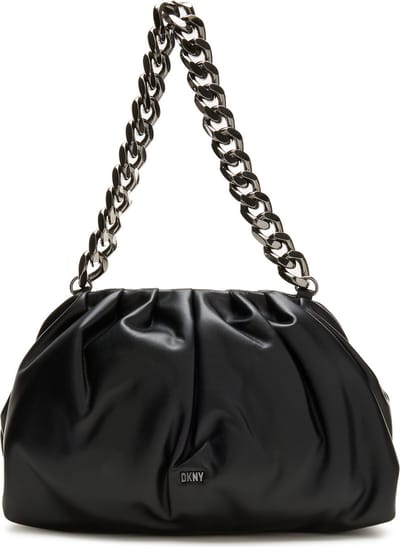 DKNY Schoudertas Avondtas Presley PU Shoulder Bag Blk / Gunmetal Zwart