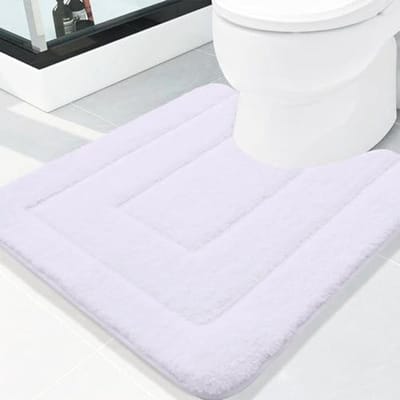 Zachte Antislip Badkamertapijt met Uitsparing - 50 x 60 cm, Absorberend en Wasbaar, Wit