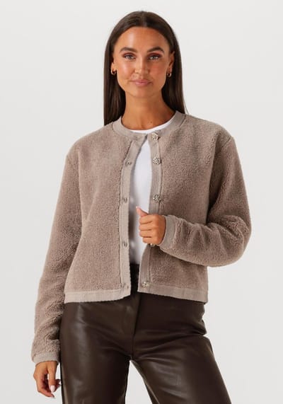 Notre-V Nv-gia Truien & vesten Dames - Sweater - Hoodie - Vest- Beige - Maat XXL