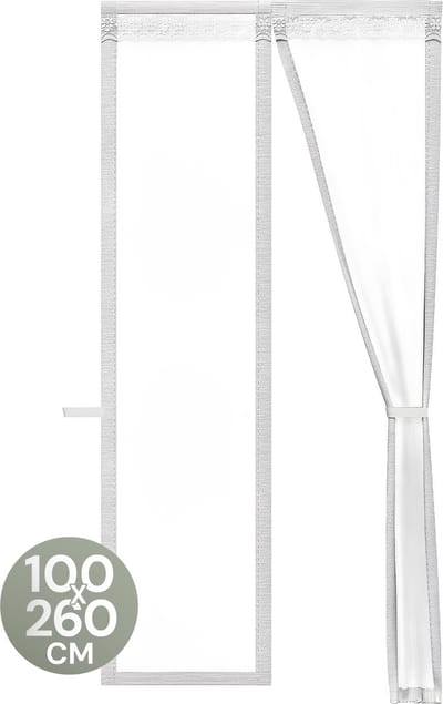 O'DADDY® Deurgordijn Deluxe FIBER - Magnetisch Vliegengordijn - Voor Nieuwbouw en Standaard Deuren - Eenvoudige Installatie - Deurhor Wit - 100x260 cm