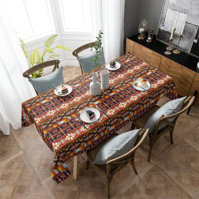 Totem Driehoek Tafelkleed Vakantie Decor Waterdicht Rechthoekig Tafelkleed Bruiloftsdecor Tafelkleed 4pcs 33x48 Table mat gray