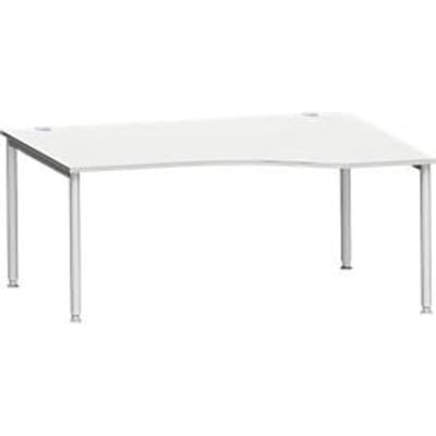 Schäfer Shop  Genius Bureautafel in vrije vorm MODENA FLEX, aanbouw rechts B 1800 mm lichtgrijs