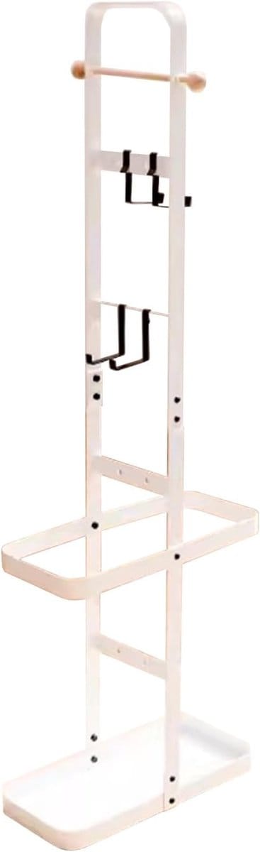 Yogamat Houder - Fitnessmat Opberger - Sportspullen Organiseren - Stevige IJzeren Constructie - 40x18x120 cm - Wit