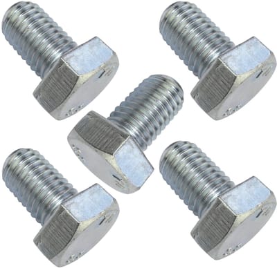 - Set van 5 bouten M12 x 20 – zeskantkop – Ø 12 x 20 mm – DIN 933 – verzinkt staal – zilver – doe-het-zelf – hardware
