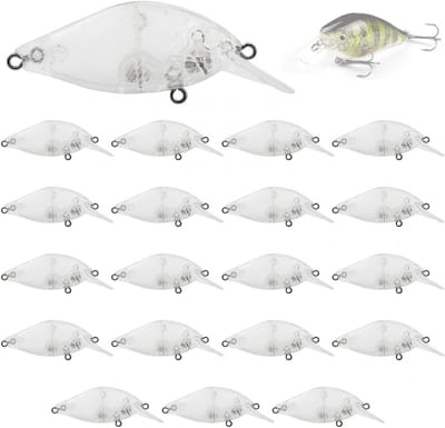Ongeverfde Vissen Lures Kit met 3D Ogen, Topwater Swimbait en Crankbait, Ideaal voor Bass, Salmon en Forel Visserij