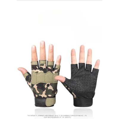 Gants Tactiques à Doigts Partiels pour Hommes et Femmes Extérieur Antidérapants Terrain Cyclisme Escalade Résistants à l'Usure Équipement de Fitness Gants d'Entraînement One Size