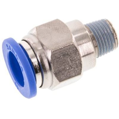 10mm x R1/8'' Messing/PA 66 Insteekfitting Buitendraad NBR [2 Stuks]