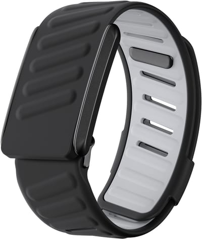 Strap-it Siliconen sport bandje met druksluiting - geschikt voor de Whoop 4.0 (zwart/grijs)