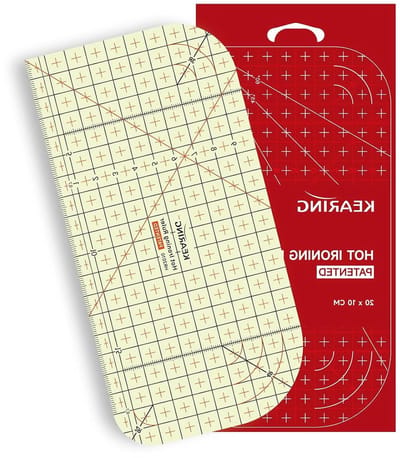 Hete Zoom Liniaal - Meetliniaal Naaien - Zomen Strijken - Antislip Oppervlak - 20 x 10 cm - Geel