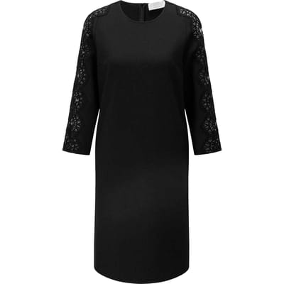 Boss Dila-shiftjurk met 3/4-mouwen voor dames (Zwart)