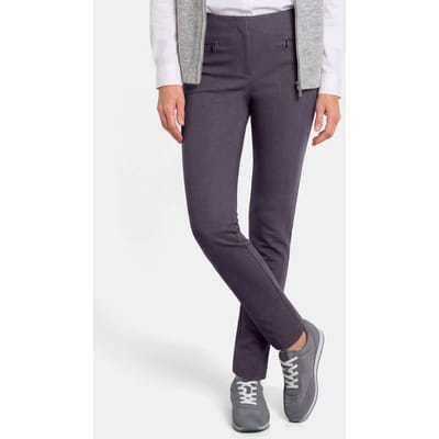 Smalle bengaline broek LOUISA, aan de binnenkant geruwd - antraciet - Gr. 54 van Goldner Fashion