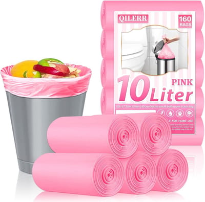 SnelShoppen - 10 l Kleine Vuilniszakken - 160 Stuks Extra Dikke Roze Pedaalafvalzakken voor Keuken, Badkamer, Kantoor - Geschikt voor 10-15 l Vuilnisb