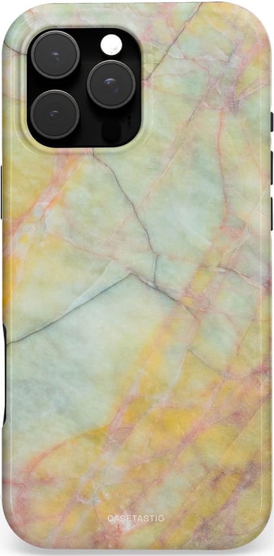 Casetastic Hoesje Geschikt voor Apple iPhone 16 Pro Max Magsafe - Stijlvolle Beschermende Duo-layer Case - Zomer Marmer