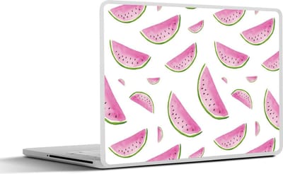 Laptop sticker - 12.3 inch - Watermeloenen - Wit - Pastel - 30x22cm - Laptopstickers - Laptop skin - Cover