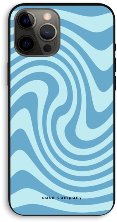 Case Company® - Hoesje geschikt voor iPhone 12 Pro Max hoesje - Swirl Blauw - Biologisch Afbreekbaar Telefoonhoesje - Bescherming alle Kanten en Schermrand