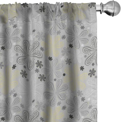 ABAKUHAUS – Paneelgordijnen 2x75x225 cm – Microvezel – Lichtgrijs/Wit