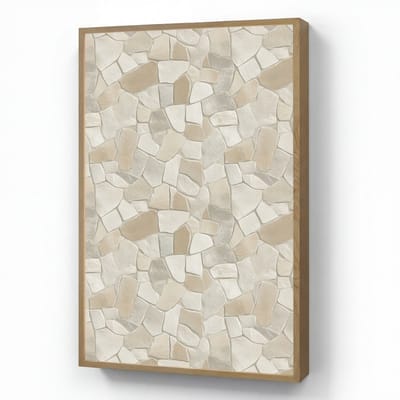 Wandlamp 60x90 cm - Oplaadbaar - Mozaïek - Stenen - Beige - Wandlampen binnen woonkamer - Slaapkamer lamp - Decoratieve nachtlamp - Vloerlamp draadloos