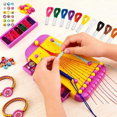 Kit de Fabrication de Bracelets DIY pour Enfants Kit de Matériaux faits à la Main Cadeau d'Anniversaire Jouet pour Filles Jeu d'Imitation