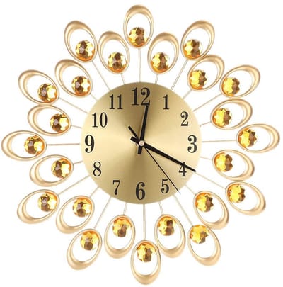 Dailygoods - Wandklok in Europese Stijl met Kristal Diamanten
