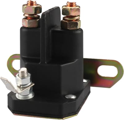 Grasmaaier Starter - Solenoïde Klep - Motor Starten - 12V 3 Terminal - 1 Gat Beugel - Zwart
