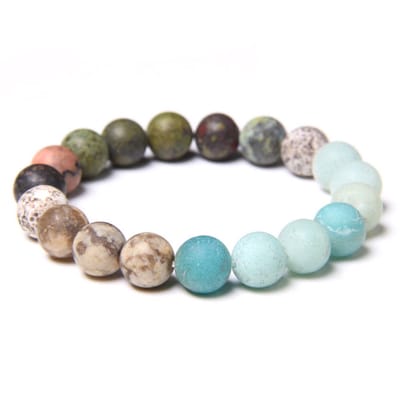 Marama - armband Summer Morning - matte halfedelstenen - elastisch - 19-24 cm. - damesarmband