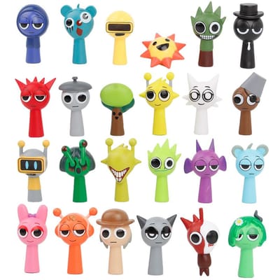 24 stuks Set Mini Sprunki Actiefiguur Speelgoed Cartoon Film Sprunki Wenda Model Poppen Figuurtjes Kinderen Cadeau zwart